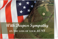 Aunt Army Military Soldier Sympathy Hat with Flag card