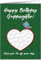 Goddaughter Golf Sports Heart Birthday Preteen and Teen card
