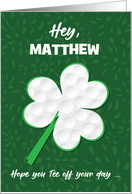 Custom Name Golf Sports St Patricks Day Shamrock Preteen and Teen card