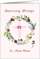 Custom Year Name Nun Religious Sister Anniversary Blessings Flowers card