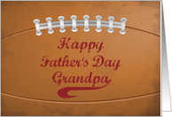 Grandpa Fathers Day Large Grunge Football for Sports Fan card