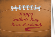 Husband Fathers Day Large Grunge Football for Sports Fan card