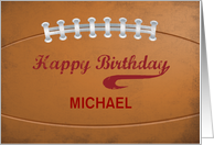 Personalize Name Birthday Large Grunge Football for Sports Fan card