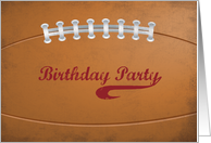 Invitation Birthday Large Grunge Football for Sports Fan card