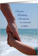 Grandson Child Birthday Holding Hands on Beach card