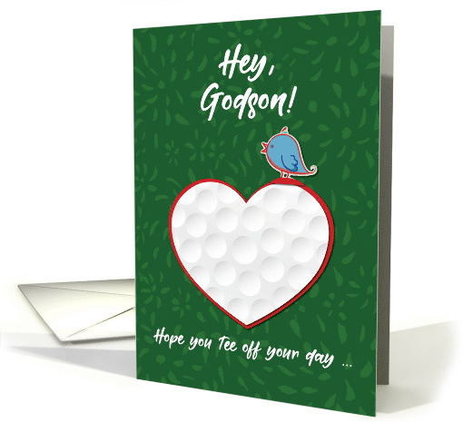 Godson Golf Sports Heart Valentine Preteen and Teen card (1563520)