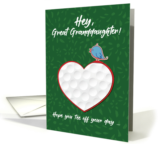 Great Granddaughter Golf Sports Heart Valentine Preteen and Teen card