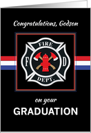 Godson Fire Department Academy Graduation Black with Red White Blue card
