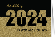 From All Of Us Class of 2024 Graduation Congratulations Gold Glitter card