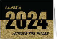 Across The Miles Class of 2024 Graduation Gold Glitter Look and Black card