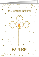 Nephew Baptism Gold Cross card