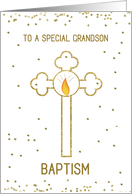 Grandson Baptism Gold Cross card