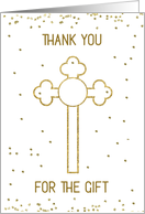 Thank you for the Gift Communion Gold Look Cross card