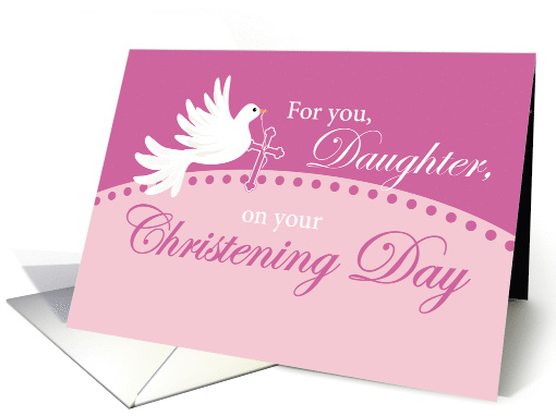 Daughter Christening Dove on Pink card (1572774)