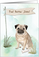 Pug Feel Better After Surgery with Dog card