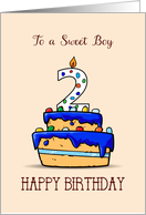 Boy 2nd Birthday 2 on Sweet Blue Cake card