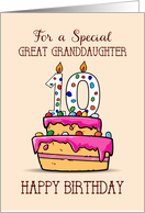 Great Granddaughter 10th Birthday 10 on Sweet Pink Cake card