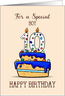 Boy 10th Birthday10 on Sweet Blue Cake card