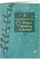 Granddaughter Religious Birthday Green Hand Drawn Look card