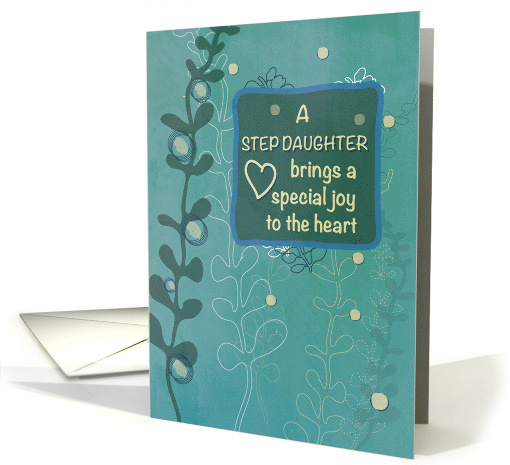Step Daughter Religious Birthday Green Hand Drawn Look card (1583190)