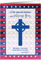 Religious Thanks on Veterans Day Blue Cross card