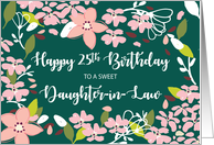 Daughter in Law 25th Birthday Green Flowers card