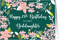 Goddaughter 25th Birthday Green Flowers card