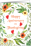 Anniversary on Thanksgiving Wreath card