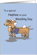 Nephew on Wedding Day Dogs Congratulations card