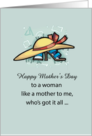 Like a Mother Stylish Hat Sandals Mothers Day card