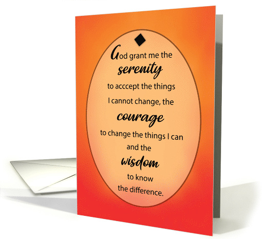 Serenity Prayer Anniversary 12 Step Recovery card (188768)