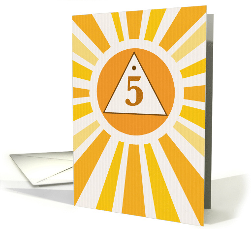 5th Anniversary with Sun 12 Step Recovery Program card (205728)