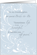 Granddaughter Bridal Shower Bride to Be Wedding card