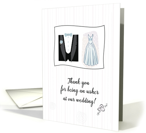 Thank You for Wedding Usher with Tuxedo and Bridal Gown... (244411)