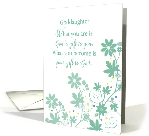 Goddaughter Religious Birthday Gift of God Flowers and Swirls card