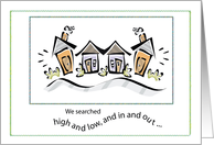 Thank You for Realtor with Colorful Houses New House card