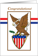 Congratulations for Eagle Scout with Eagle and American Flag card