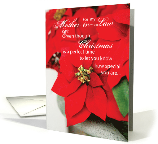 Mother in Law Poinsettia Seasons Greetings Christmas card (259241)