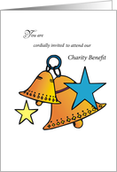 Charity Benefit Invitation with bells and Stars card