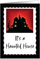 Halloween Party Invitation with Haunted House card