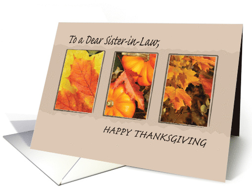 Sister in Law Religious Three Leaves Thanksgiving Holiday Fall card