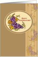 1st Thanksgiving in New Home with Grapes Leaves and Branches Holiday card