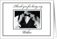 Usher Thank You Black and White Collection Wedding card