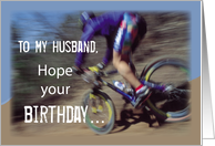 Husband Birthday with Mountain Bike Sport card