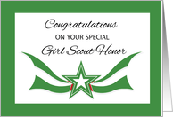 Girl Scout Honor Congratulations on Award with Star card