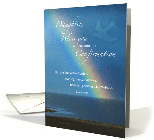 Daughter Confirmation Congratulations with Rainbow and Dove card
