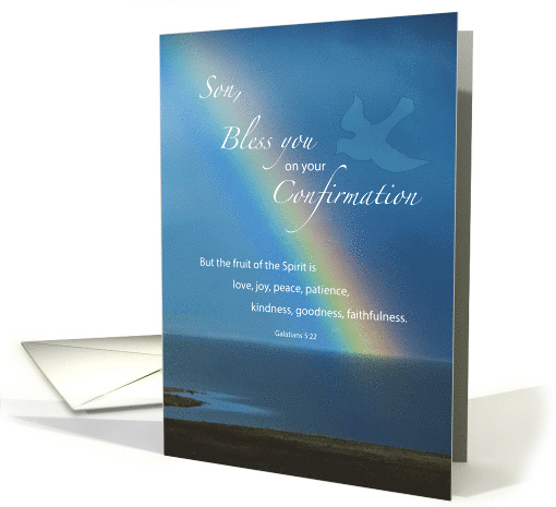 Son Confirmation Congratulations with Rainbow and Dove card (360410)