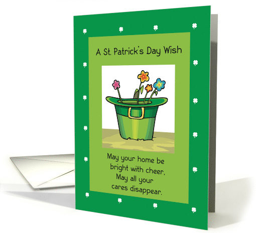 New Home on First St Patricks Day with Hat and Flowers card (361606)