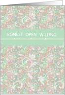 Honest Open Willing Recovery Encouragement 12 Step Addiction card