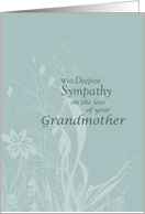 Sympathy Loss of Grandmother with Wildflowers and Leaves Condolences card